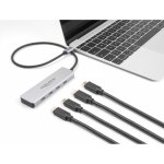Hub DeLOCK 4 Ports USB Type-C 10 Gbps mit 35 cm Kabel Aluminium Grau