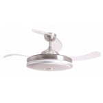 Ventilador de Techo con Luz Bastilipo ESTORIL NIQUEL 40W 106cm 6 Velocidades Temporizador Silencioso