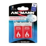 Akku 9V Alkaline Ansmann 2-für-Rauchmelder Wiederaufladbar