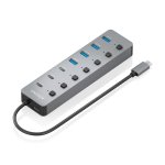 Hub Aisens 8 puertos USB 3.2 Gen2 10G ASUC-8P044-GR con PD 100W y botones