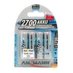 Pile rechargeable Ansmann AA 2700mAh NiMH - Pack de 4