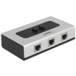 DeLOCK Manueller Switch 3x RJ-45 1000 Mbit/s Schwarz Grau