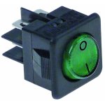 Interruptor Basculante Lavavajillas Medida De Montaje 25,5x25mm Verde 2no 250v 16a Iluminado 0-i