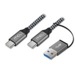 Câble USB 2 en 1 MCL USB-C 3.2 Gen 2 10 Gbit/s 100 W 2 m