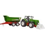 Tractor de juguete Bruder Roadmax con cargador frontal y remolque basculante