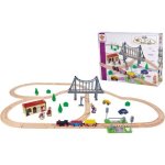 Eichhorn Holz-Antobahn Set mit Brücke 55 Teile