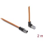 Cable de red industrial Delock Cat.6a S/FTP con RJ45 ángulo 90° y M12 2m