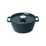 Cocotte Redonda Pyrex Slow Cook 24 Cm De Hierro Fundido Esmaltado Azul Oscuro
