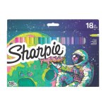 Marqueurs Permanents Sharpie Fine, Boîte De 18, Multicolore