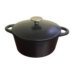 Cocotte Baumalu 336407 Ghisa 26 cm Nera Opaca Coperchio Bombato Manici Integrati