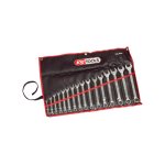 Juego De 16 Llaves Combinadas Métricas Ks Tools 6-24 Mm, 15° Ángulo De Horquilla, Acabado Satinado, Cromo-vanadio, Según Din/iso, Funda/correa