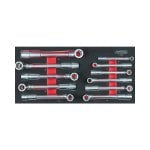 Ks Tools 713.2011 Juego 11 Llaves Fijas Para Tubería 6 Puntas 8-19 Mm En Módulo 1/3 De Espuma Con Encaje Cortado Por Láser
