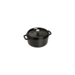Cocotte ronde Staub Zwilling 24 cm fonte émaillée noire 3,7 L induction