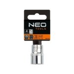 Neo Tools Vaso De 6 Puntas 1/2" Ø24 Mm Din 3124, Acero Crv, Acabado Cromado Pulido