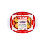Pyrex Let's Share Set De 4 Fuentes De Vidrio Borosilicato Ovaladas Con Asas, 35 X 24 Cm, Aptas Para Horno Hasta 300 °c, Microondas Y Congelador