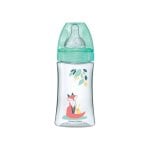 Biberon Anti-coliques Dodie Initiation+ 270 Ml, Tétine Ronde Taille 2, 0-6 Mois, Vert
