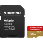 microSDXC Karte SanDisk Extreme Plus 64GB UHS-I V30 A2 mit Adapter