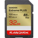 Cartão SDHC SanDisk Extreme PLUS 32 GB UHS-I U3 V30 100 MB/s