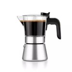 Caffettiera Moka BRA acciaio inox vetro 0,5 L 10 Tazze colore argento