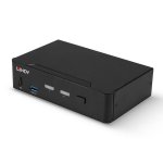 KVM-Switch Lindy 39312 2 Anschlüsse DisplayPort 1.4 USB 3.0 4K 60Hz