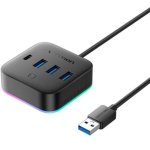 Hub Vention 5 ports USB 3.0 5 Gbps modèle CHZ avec USB-C PD et RGB