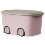 Caja De Almacenamiento De Plástico Con Ruedas Y Tapa | Color Rosa | 45 Litros | Medidas: 58x38x32 Cm