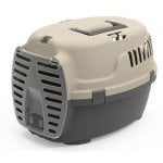 Transportín De Plástico Para Mascotas Con Puerta Y Asa | Color Beige | Medidas 48x34x32cm | Máx. 6kg