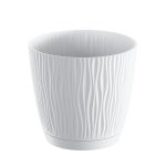 Maceta De Plástico Para Jardín, Terraza O Balcón | Color: Blanco | Diámetro: 24 Cm | Diseño Oasis