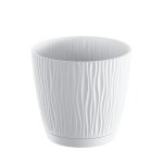 Maceta De Plástico Para Jardín, Terraza O Balcón | Color: Blanco | Diámetro: 19 Cm | Diseño Oasis