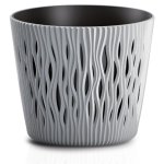 Maceta De Plástico Para Jardín, Terraza O Balcón | Color: Gris | Diámetro: 19 Cm | Diseño Duna