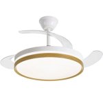 Ventilateur de Plafond avec Lumière Daewoo DW5010 30W 106cm 6 Vitesses Pales Rétractables Silencieux Télécommande et App