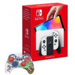 Nintendo Switch OLED Blanca + Mando Gaming Turtle Beach Realmz Wireless Sonic Green Hill Zone Multicolor