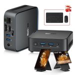 Mini PC Blackview MP50 AMD Ryzen 5 3500U 16GB 512GB SSD Vega 8 Windows 11 + Tragbarer Monitor 23.8"
