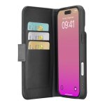 Funda para móvil Cellularline Book Agenda Folio Piel Negra con cierre magnético para iPhone 17