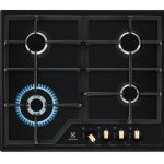 Table de cuisson au gaz Electrolux EGS6436RK 4 feux dont Wok