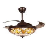 Deckenventilator mit Licht Autrucker 56W 42'' 6 Stufen Einklappbare Flügel Fernbedienung