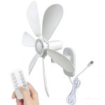 Wandventilator Autrucker 5W 16,5" USB 4 Stufen Fernbedienung Timer Leise