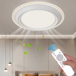 Deckenventilator mit Licht Autrucker 95W 50cm 6 Stufen Rotorlos Fernbedienung LED