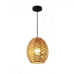 Lâmpada Pendente Autrucker Rrotim Trançado à Mão Boho Ajustável 20x25 cm
