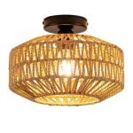 Luminária de Teto em Rattan Bohème Autrucker, Montagem à Superfície, E27, 30 cm