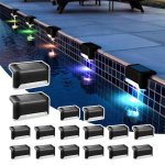Pack 16 Luces Solares RGB Autrucker Impermeables para Escalones y Jardines