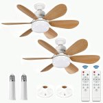 Deckenventilator mit Licht Autrucker 40W 52cm 6 Flügel 3 Stufen Fernbedienung Leise