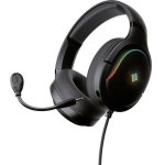 Cuffie Gaming Nova Gaming Borealis con cavo 3,5 mm, driver 40 mm, microfono staccabile RGB nero