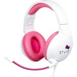 Casque Gaming Konix Hello Kitty avec fil 3,5 mm, micro intégré, volume et réduction bruit, rose et blanc