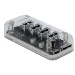 Hub DeLOCK 4 Ports 5 Gbps USB 3.2 Gen 1 transparent mit Stromversorgung