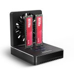 Boîtier Axagon ADSA-M2C22 M.2 Aluminium Noir avec ventilateur USB 3.2