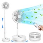 Tragbarer und Bodenventilator Faltbar Generica 7200mAh 4 Stufen Fernbedienung Timer Leise