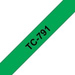 Ruban d'étiquettes Brother TC-791 9 mm 7,7 m Noir sur Vert