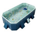 Piscina Plegable No Inflable 253 x 133 cm para Familias y Mascotas