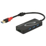 Hub USB Tragant 62899 con 3 puertos USB 3.2 y lector de tarjetas